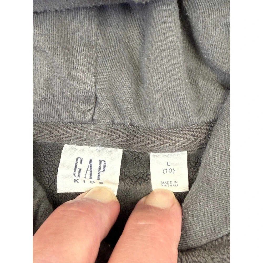 Gap Kids Fleece Hoodie Pullover Kangaroo Pocket‎ Size L (10) Dark Grey Soft